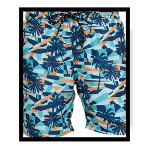 Distortion Men's Palm Tree Swim Trunks